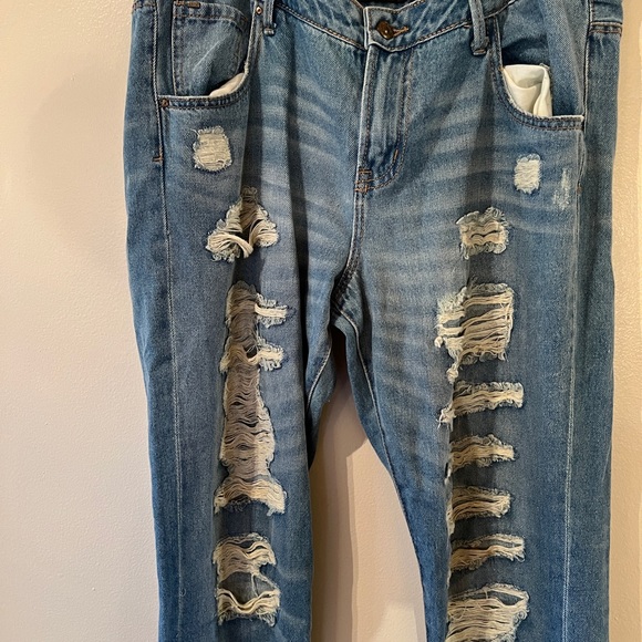 Suede Distressed Charlie Mid Rise Relaxed - Picture 2 of 3